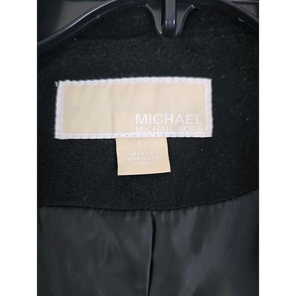 Michael Kors ~Woman Plus Size 3X~ Black Wool Blend Hooded Pea Coat Zip-Up NWOT. - Picture 7 of 16
